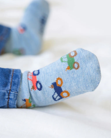 Toshi - Organic Jacquard Ankle Socks-Tiny Tractors