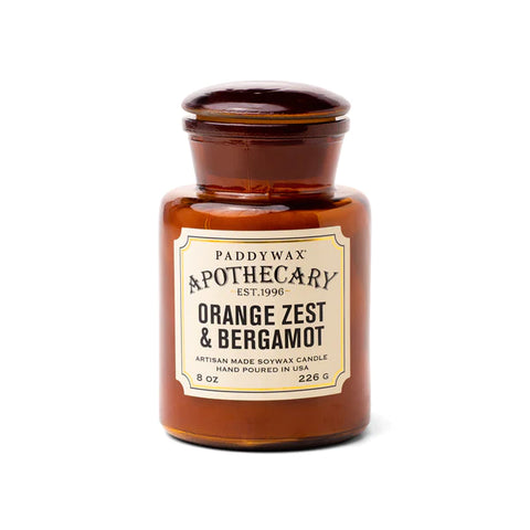 Paddywax Apothecary  - Orange Zest & Bergamont 8oz Candle