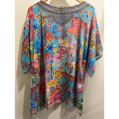 Melange -  Aqua Floral Easy Top