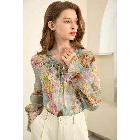 GDS - Brigette Silk Blouse - Aqua