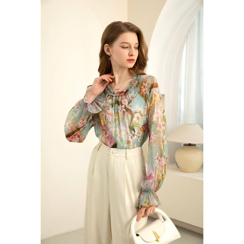 GDS - Brigette Silk Blouse - Aqua