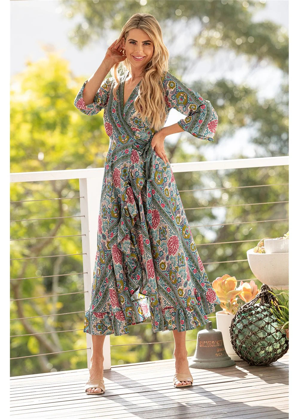 Cienna - Ashanti 3/4 Sleeve Wrap Dress