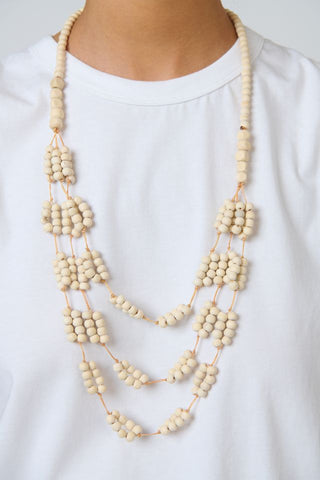Namastai - Layered Bead Necklace - Natural White