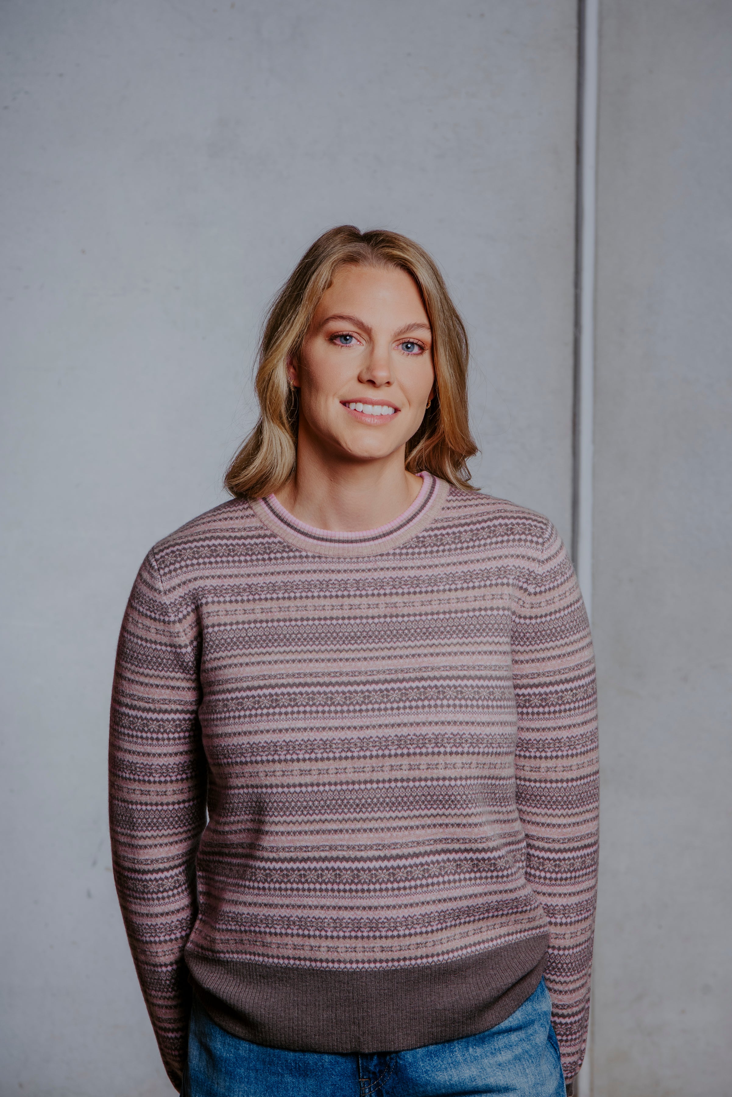 Bridge & Lord - Fairisle Pullover-Mocha Combo