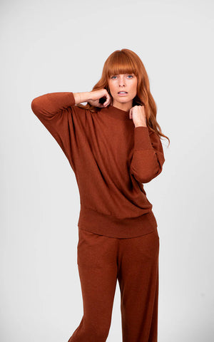 Bridge & Lord - Dolman 3/4 Sleeve Pullover-Cognac