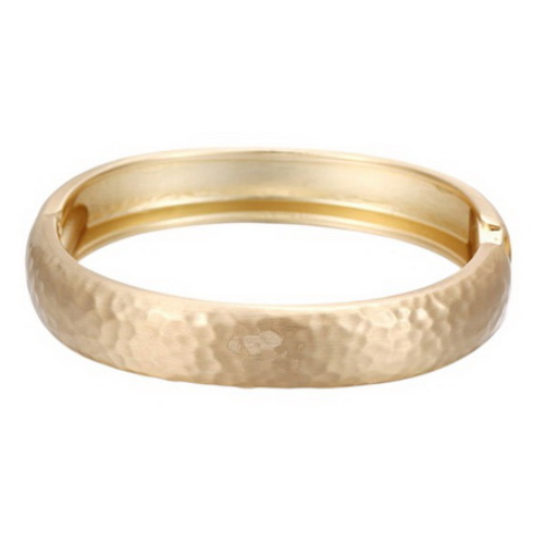 Sun Accessories - Beaten Brushed Hinged Bangle-Gold