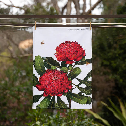 Bell Art - Native Tea Towel Waratah