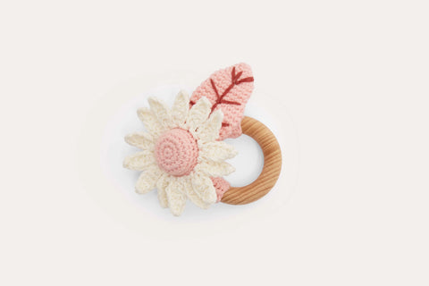 DLUX Baby - Bloom Flower Hand Crocheted Rattle-Pink