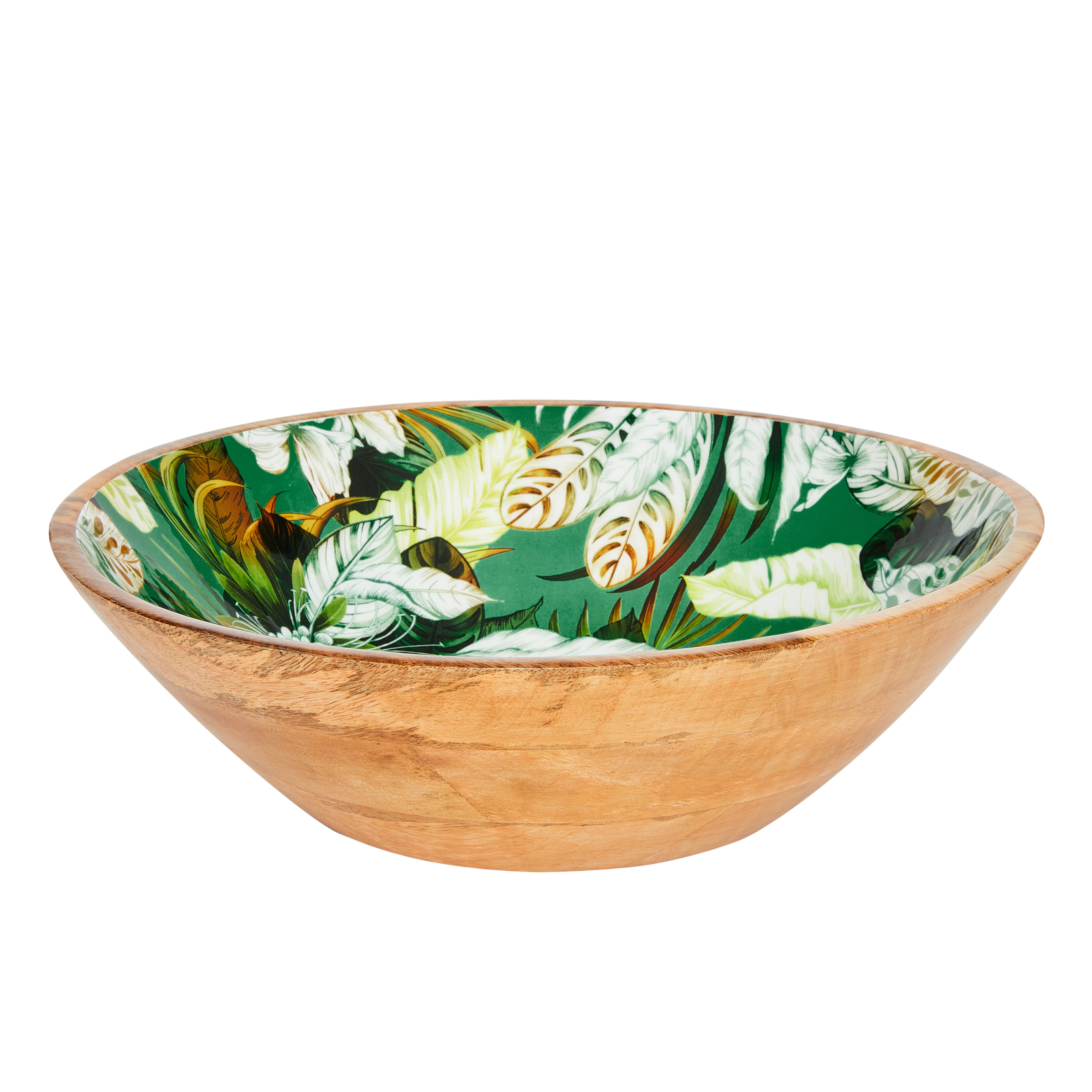 Mangowood Bowl – 34cm Woodland Emerald Green