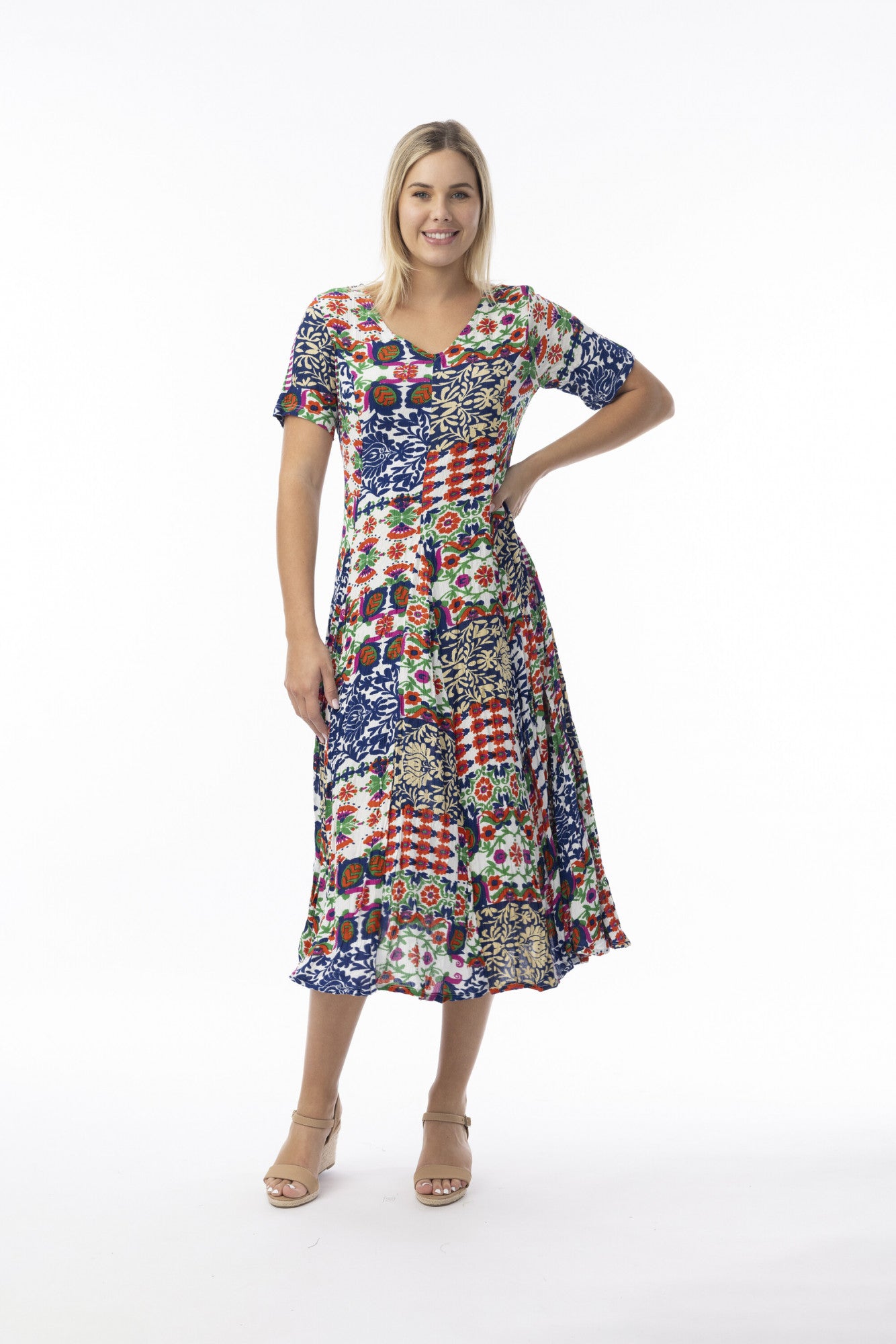 Orientique - Buzios Godet Short Sleeve Dress