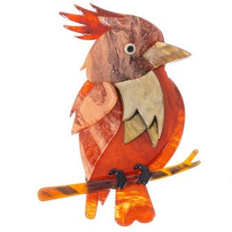 Blue Scarab - Statement Acrylic Woodpecker Brooch-Rust