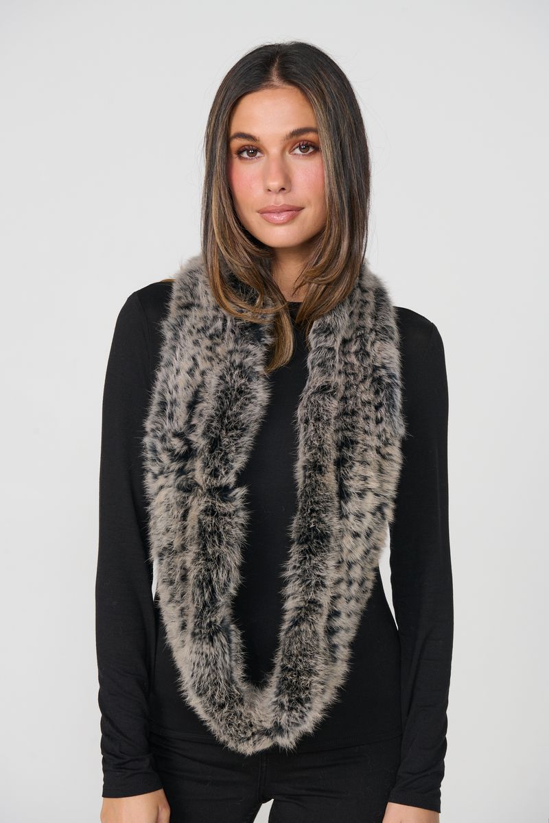 Caju - Full Rabbit Fur Snood-Hedgehog