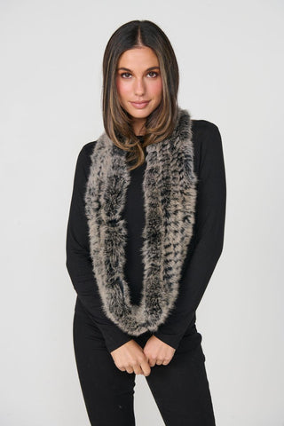 Caju - Full Rabbit Fur Snood-Hedgehog