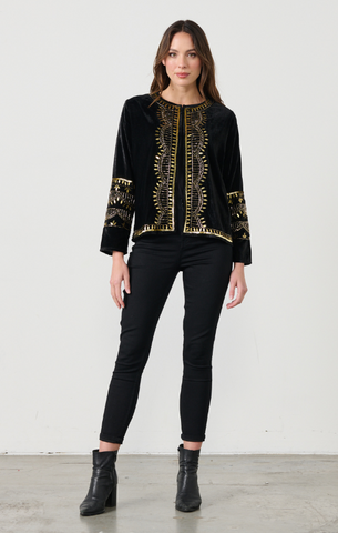 Caju - CZ924 Velvet Jacket - Black