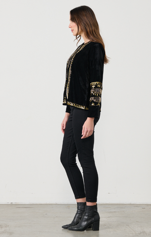 Caju - CZ924 Velvet Jacket - Black