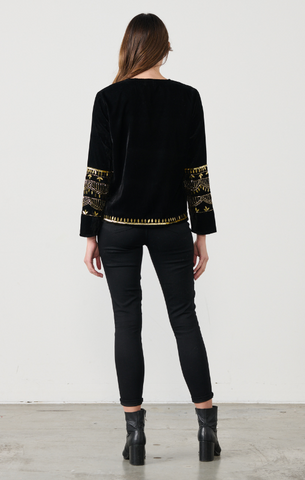 Caju - CZ924 Velvet Jacket - Black