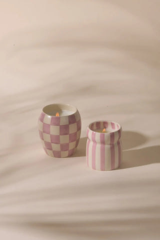 Paddywax - Cabana Grecian Sand Candle-Pink Stripe
