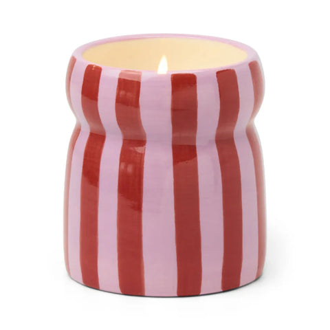 Paddywax - Cabana Pink Peppermint Holiday Candle-Red/Pink Stripe