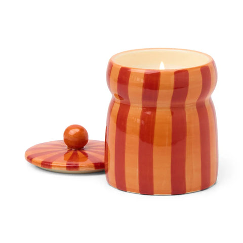 Paddywax - Cabana Spiced Apple Holiday Candle-Red/Coral Stripe
