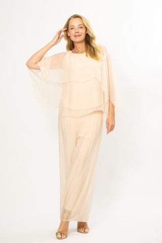 La Strada - Silky Cape Top - Beige