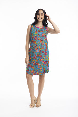 Orientique - Carvalho Reversible Sleeveless Shift Dress-Print