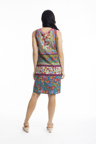 Orientique - Carvalho Reversible Sleeveless Shift Dress-Print