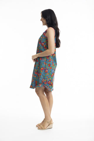 Orientique - Carvalho Reversible Sleeveless Shift Dress-Print