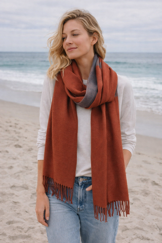 Zura - Double Sided Cashmere Fringed Scarf-Assorted Colours