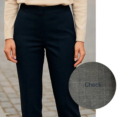 Equinox -Pull-On Check Capri Pant - Navy Check