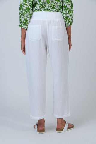 Namastai - White Cheesecloth Cotton Pants