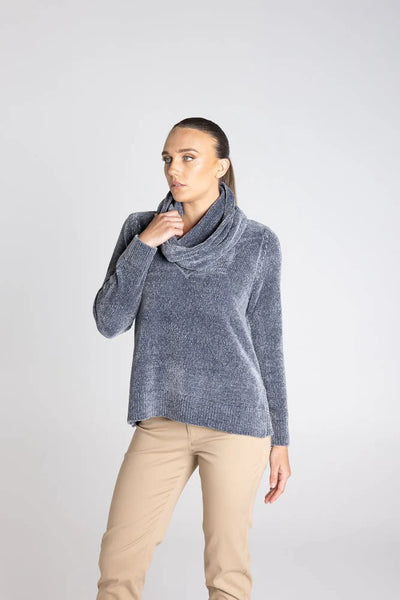 Two T's - Chenille Snood-Steel