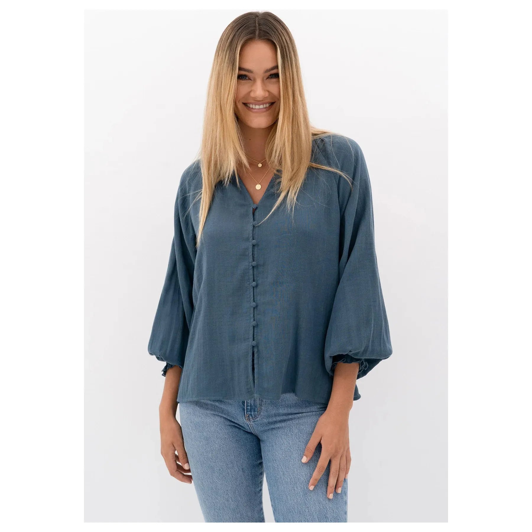 Humidity - Chi Chi Blouse Steele Blue