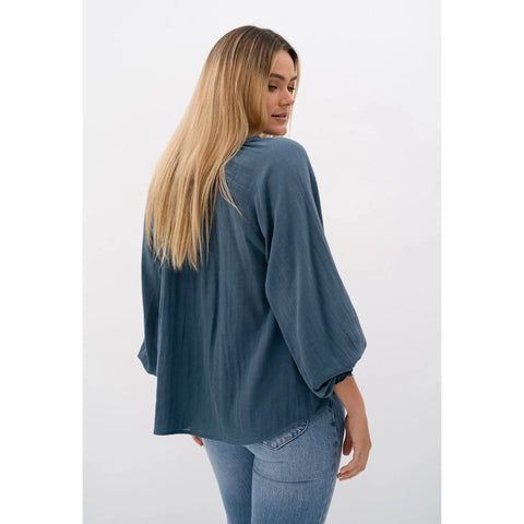 Humidity - Chi Chi Blouse Steele Blue