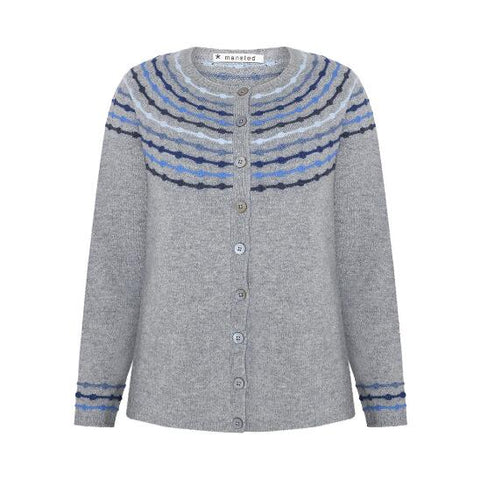 Mansted - Cienna - Abacus Yoke Crew Cardigan - Grey