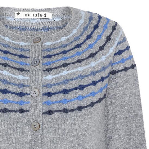 Mansted - Cienna - Abacus Yoke Crew Cardigan - Grey