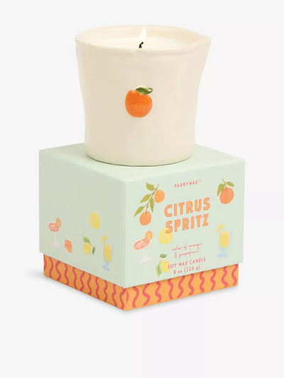 Paddywax - Bistro Citrus Spritz Embossed Ceramic Candle - Orange & Grapefruit
