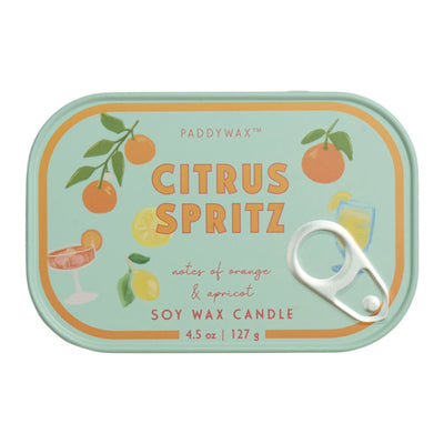 Paddywax - Bistro Citrus Spritz Printed Tin Candle - Orange & Apricot