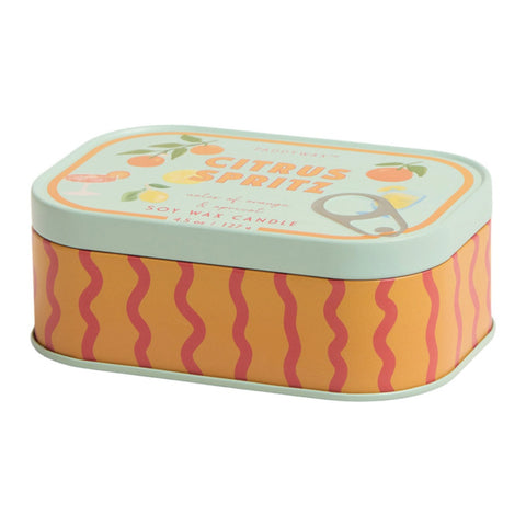 Paddywax - Bistro Citrus Spritz Printed Tin Candle - Orange & Apricot
