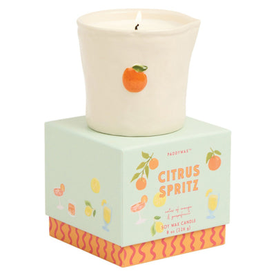 Paddywax - Bistro Citrus Spritz Embossed Ceramic Candle - Orange & Grapefruit
