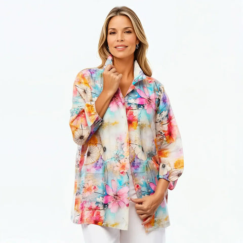 Claire Powell - Bemberg Silk Collared Shirt-Zen
