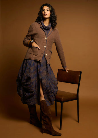 LD+Co -Collared Cardi - Cocoa