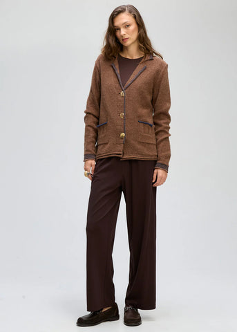 LD+Co -Collared Cardi - Cocoa