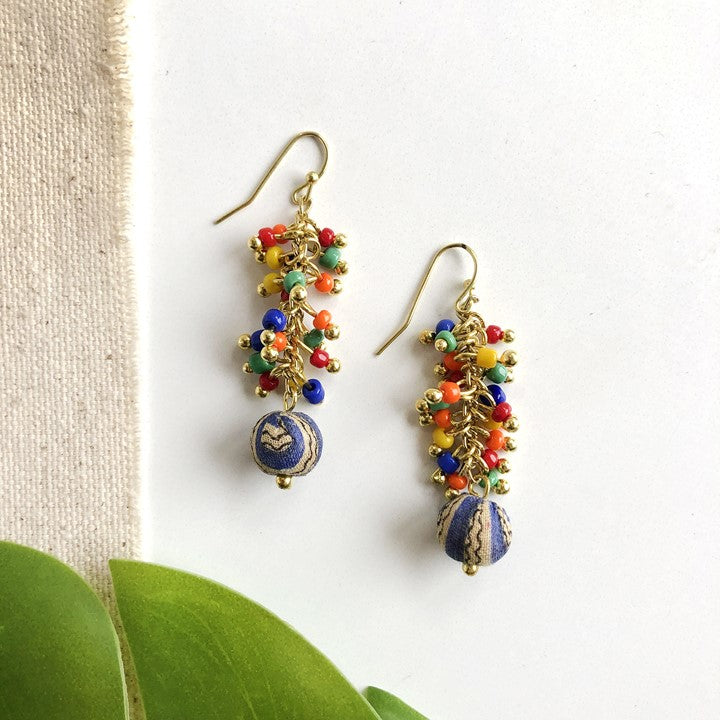 WorldFinds - Confetti Kantha Cluster Earrings