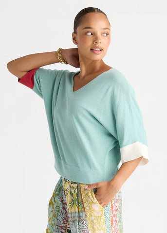 LD+Co - Contrast Cuff Top - Iced