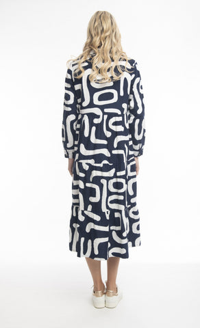 Orientique - Cord Dress Print Navy