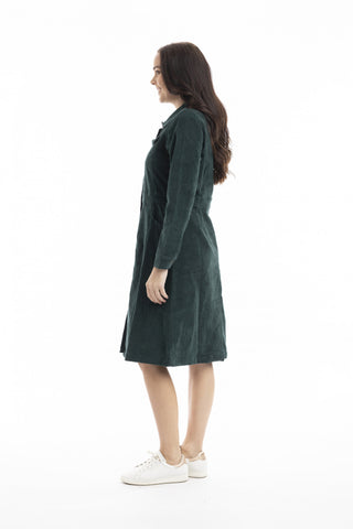 Orientique - Cord Solid Dress - Pine