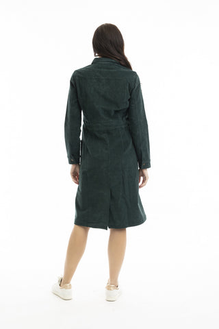 Orientique - Cord Solid Dress - Pine