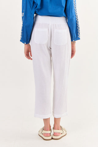 Namastai - White Cheesecloth Cotton Pants