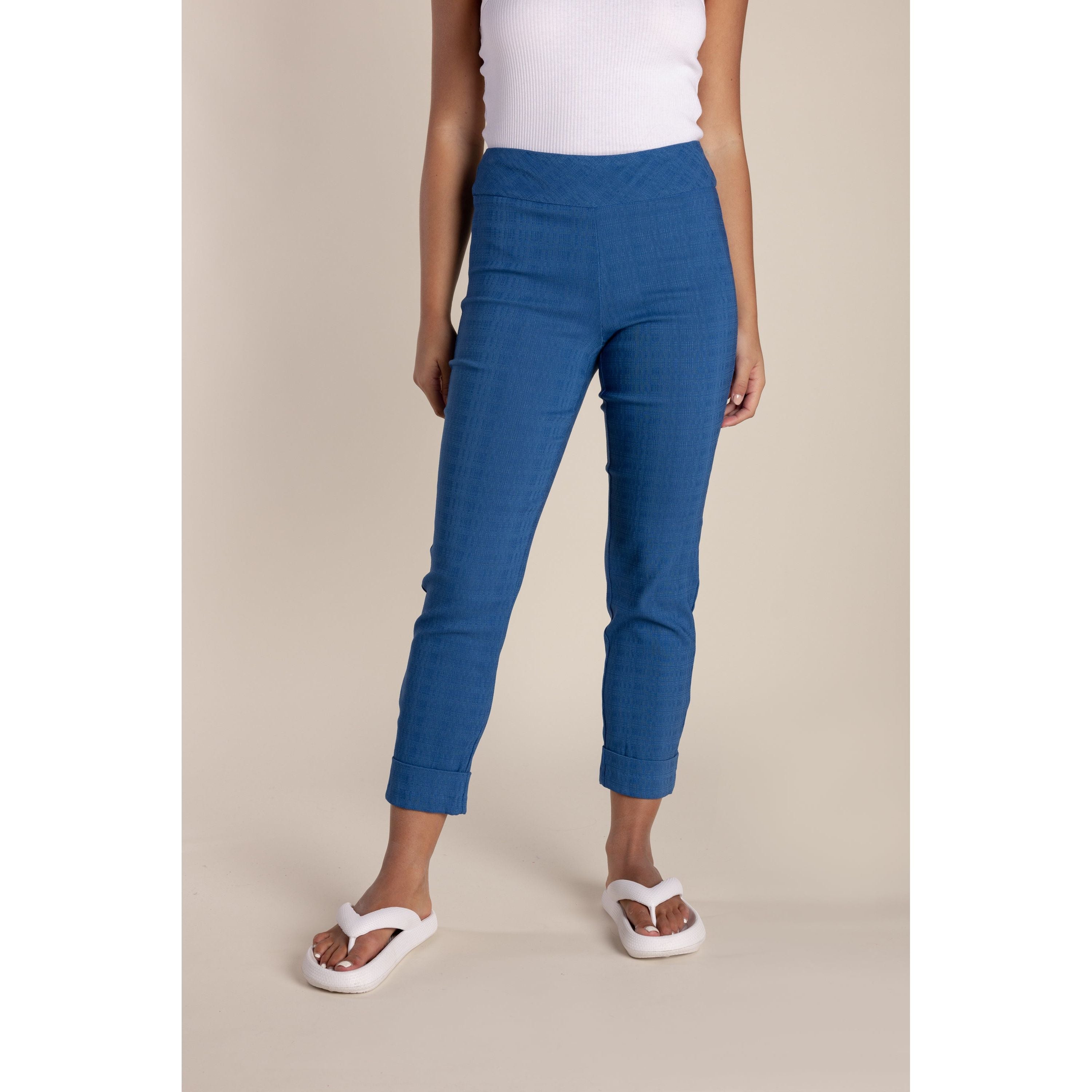 Two T's - Pull On Cuffed Pant Bright Denim