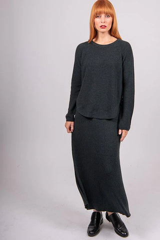 Bridge & Lord - Side Zip Curved Hem Pullover-Forest